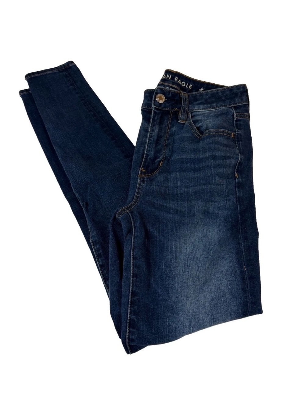 American Eagle Women’s Size 2 Super Hi Rise Jegging Jeans Dark Wash Stretch 4317